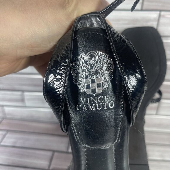 Vince Camuto Women's Black Loressa Platform Leather Wedge Sandal‎ Size 10-NEW - Picture 10 of 10